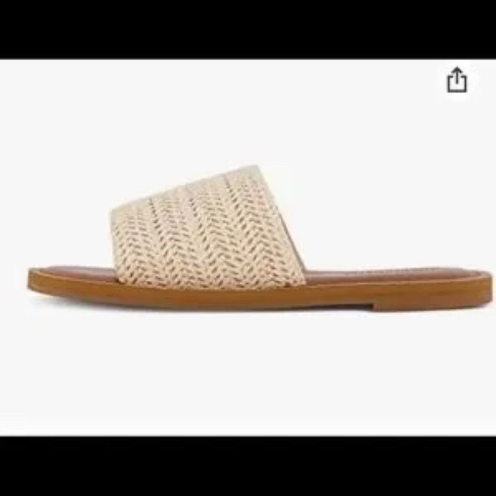Cushionaire Women's Size 9 Carly Raffia sSide Sandal